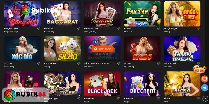 Kho game cực kỳ đa dạng đang có mặt tại Rubik88
